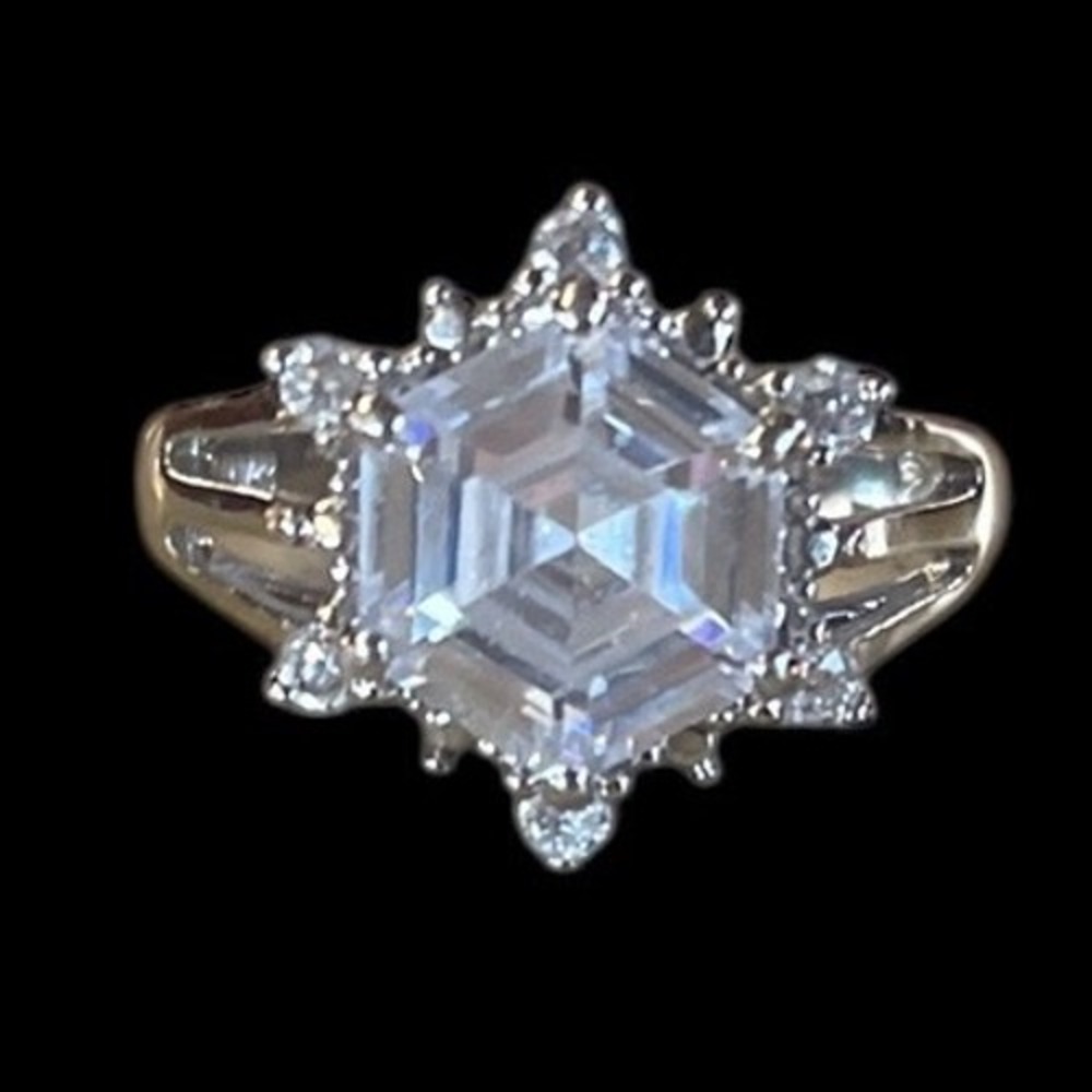 Engagement Statement Ring Asscher Square Step-Cut… - image 3
